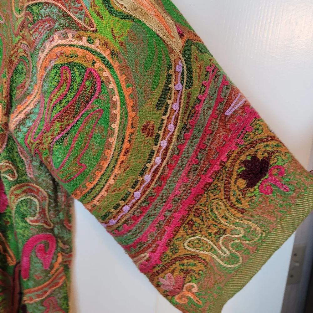 Soft Surroundings Multicolor Embroidered, Paisley, Open Jacket - Picture 3 of 6